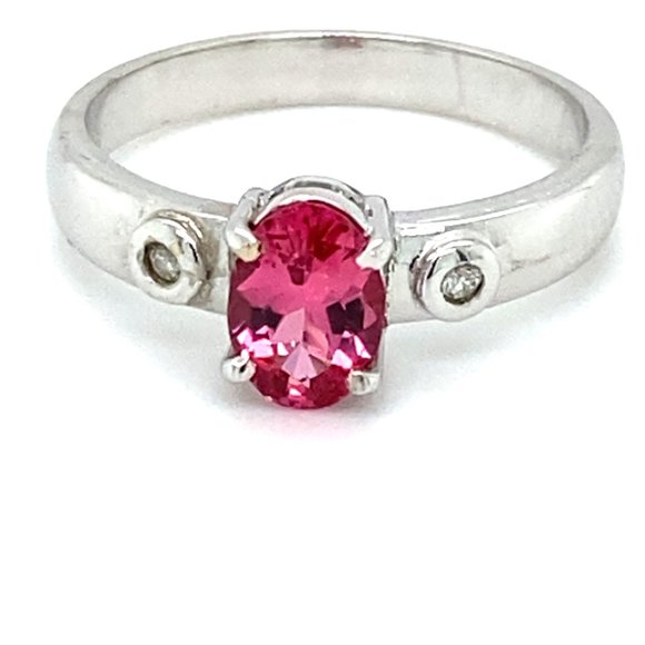 Red Mahenge Spinel 1.04ct Diamonds 18K Gold Ring - Picture 1 of 7